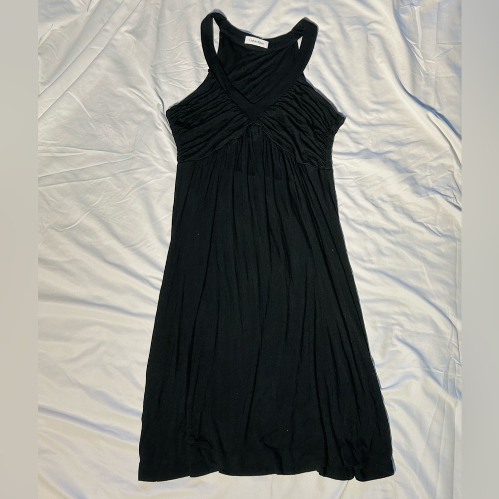 Calvin Klein Sleeveless Black Halter Dress